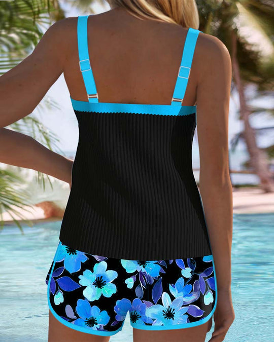 Maren | Floral Tankini Set with Boxer