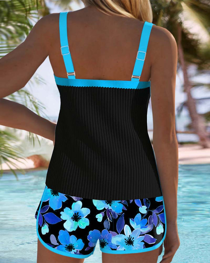Maren | Floral Tankini Set with Boxer