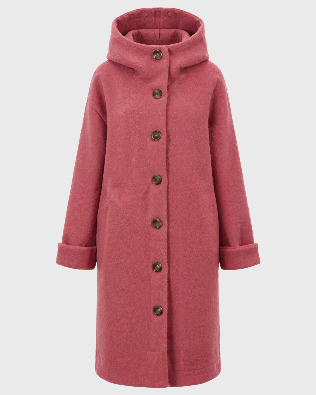 Women’s Hooded Thick Winter Coat with Button Closure
