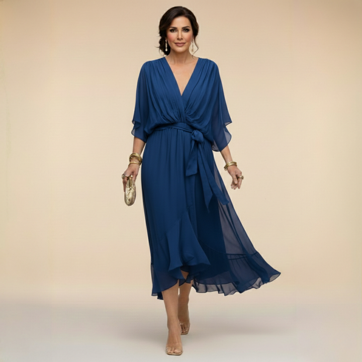 MARTA™ | V-NECK CHIFFON DRESS