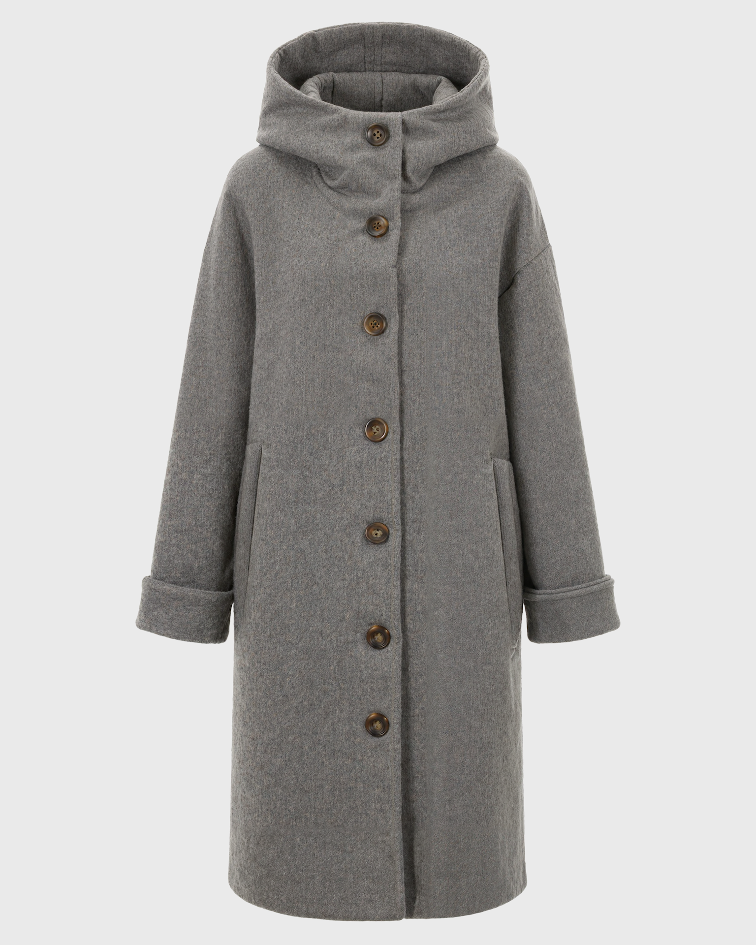 Women’s Hooded Thick Winter Coat with Button Closure