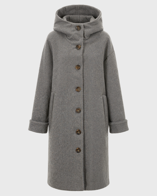 Women’s Hooded Thick Winter Coat with Button Closure