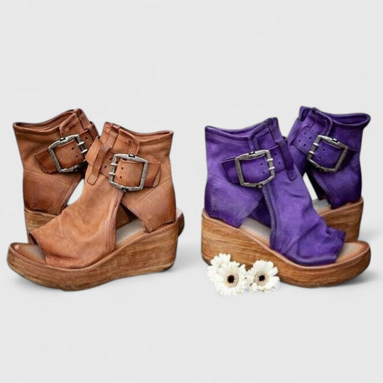 Jocelyn | Rustic Wedge Sandals