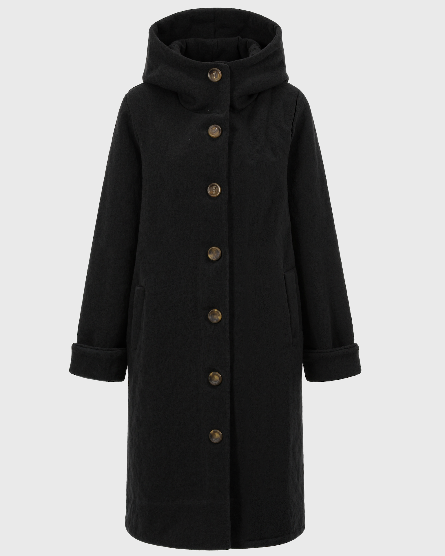 Women’s Hooded Thick Winter Coat with Button Closure