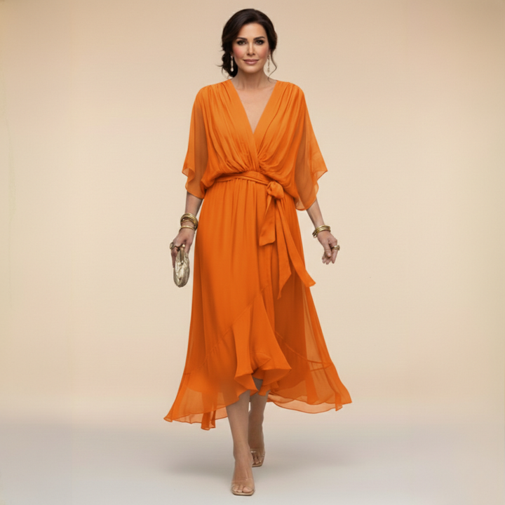 MARTA™ | V-NECK CHIFFON DRESS