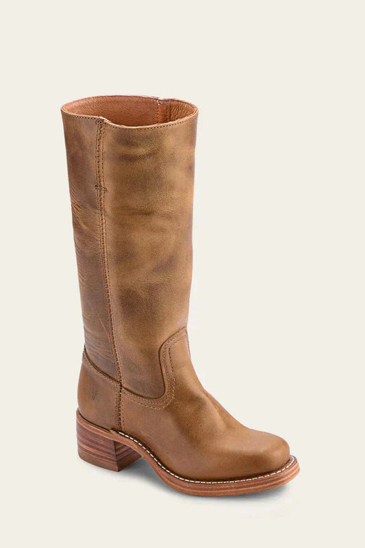 Distressed-Finish Knee-High Boots for Women | Block Heel