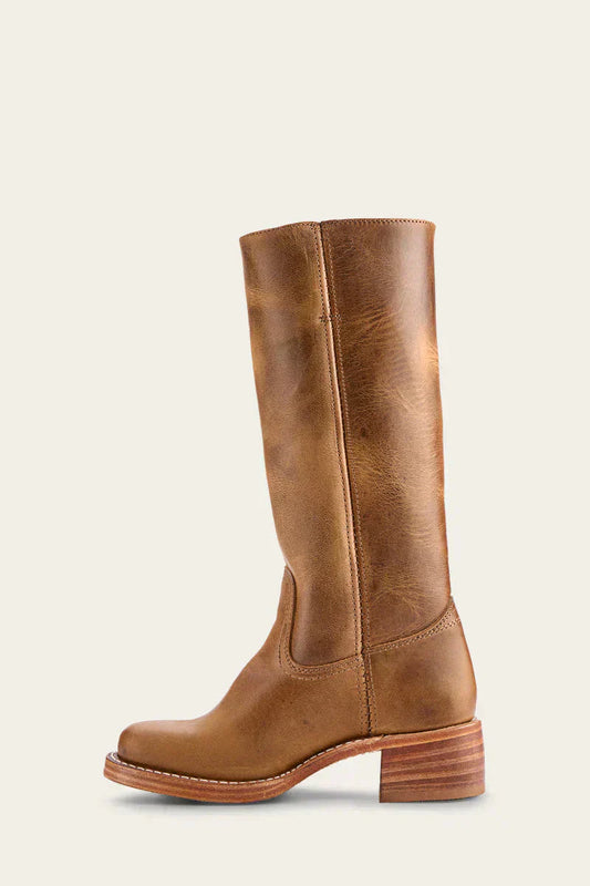 Distressed-Finish Knee-High Boots for Women | Block Heel
