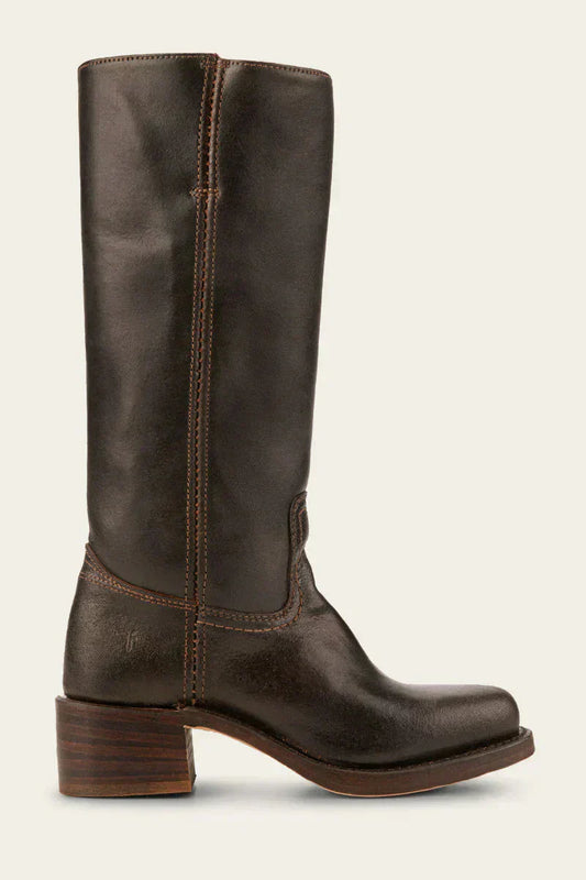 Distressed-Finish Knee-High Boots for Women | Block Heel