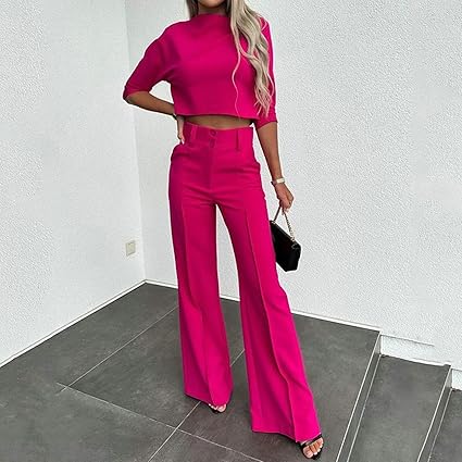 Crop Top and Pants Set for Women | Two-Piece
