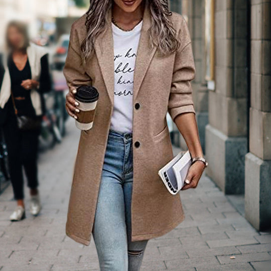 Fashionable Coat for Women | Notched Collar