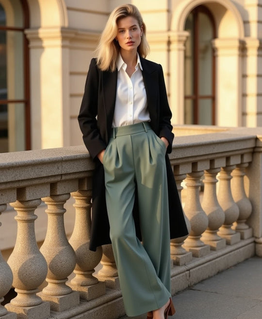 Women’s Wide-Leg Trousers with Tailored Waistband