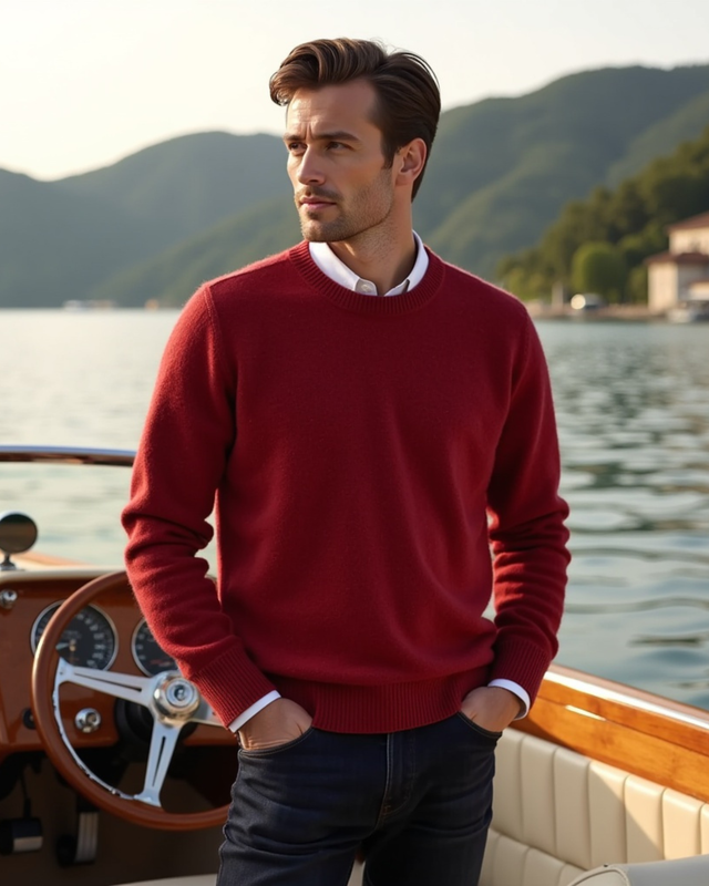 Men’s Round Neck Sweater with Seasonal Fit