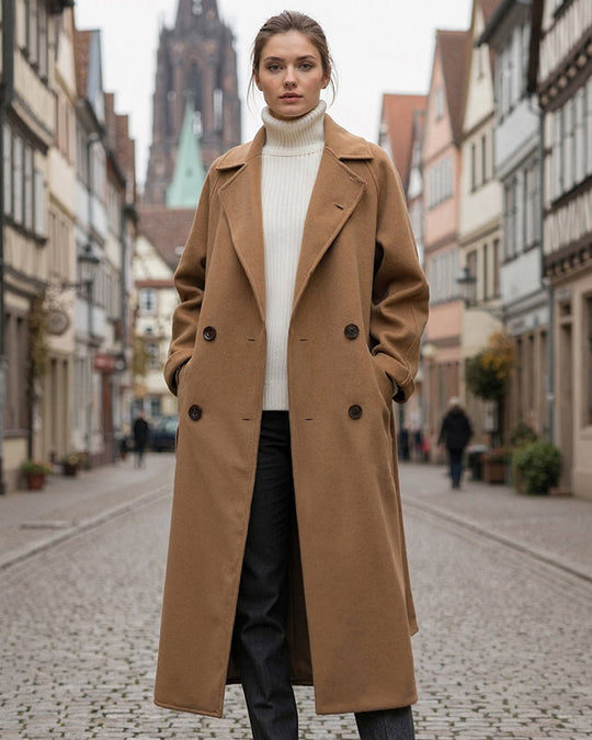 Women’s Long Winter Coat with Straight Silhouette