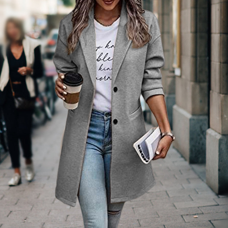 Fashionable Coat for Women | Notched Collar