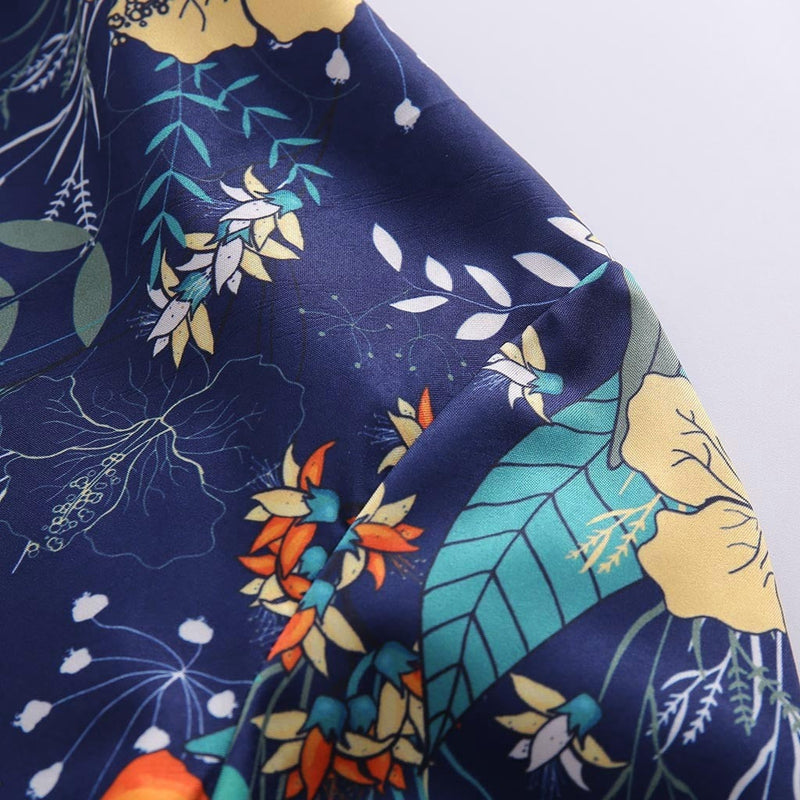Floral Pattern Long Sleeve Button-Down Shirt for Men | Long Sleeve