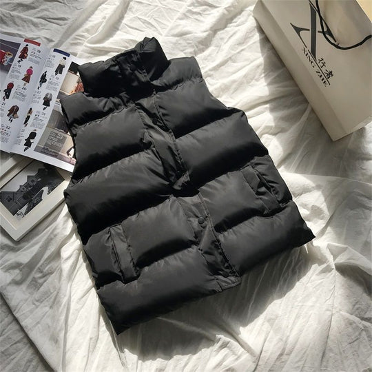 Quilted Vest with Geometric Pattern for Women | Full-Length Zipper & Lined