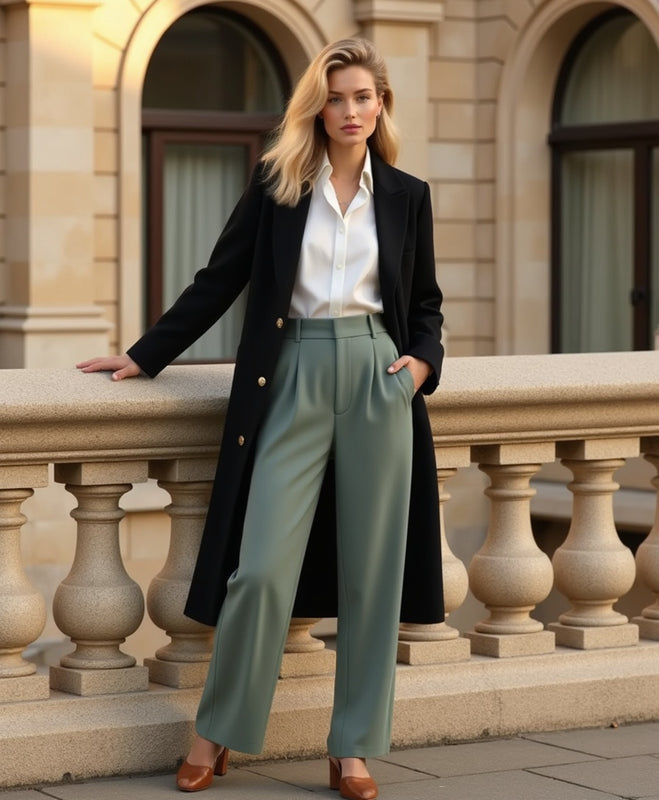 Women’s Wide-Leg Trousers with Tailored Waistband