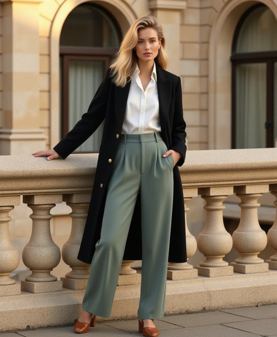 Women’s Wide-Leg Trousers with Tailored Waistband