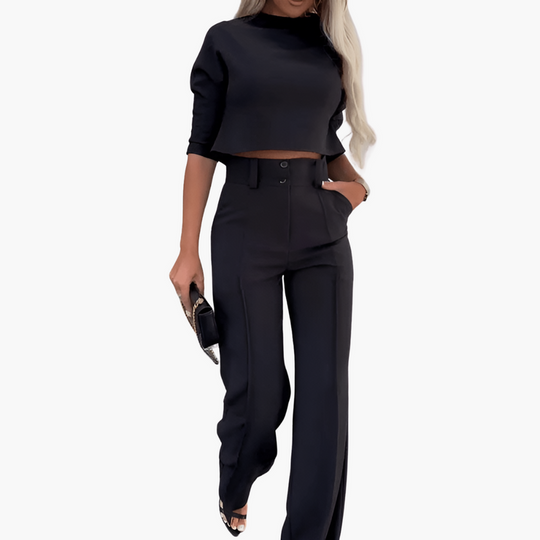 Crop Top and Pants Set for Women | Two-Piece