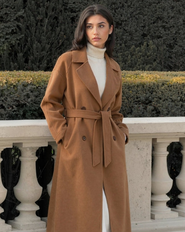 Women’s Long Winter Coat with Straight Silhouette