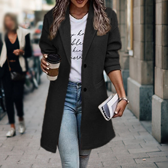 Fashionable Coat for Women | Notched Collar