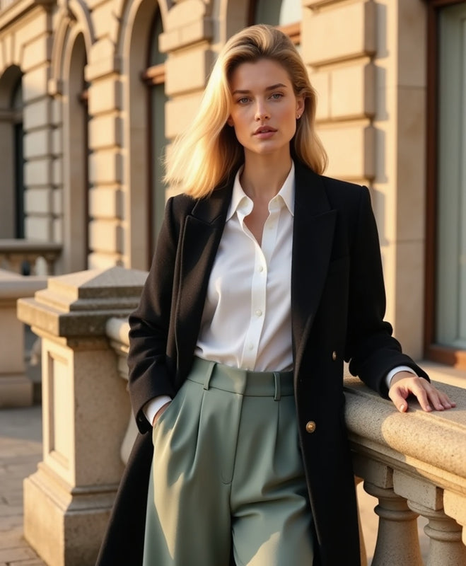 Women’s Wide-Leg Trousers with Tailored Waistband