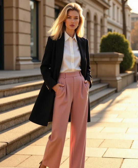 Women’s Wide-Leg Trousers with Tailored Waistband