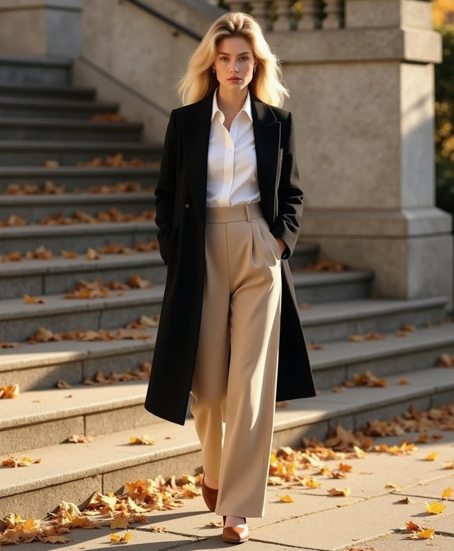 Women’s Wide-Leg Trousers with Tailored Waistband