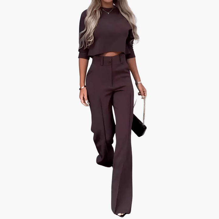 Crop Top and Pants Set for Women | Two-Piece