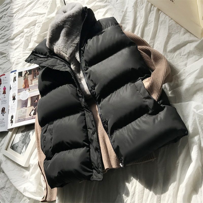 Quilted Vest with Geometric Pattern for Women | Full-Length Zipper & Lined