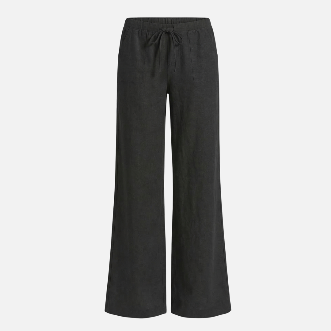 Breathable Summer Relaxed Linen Pants with Drawstring Waist for Women