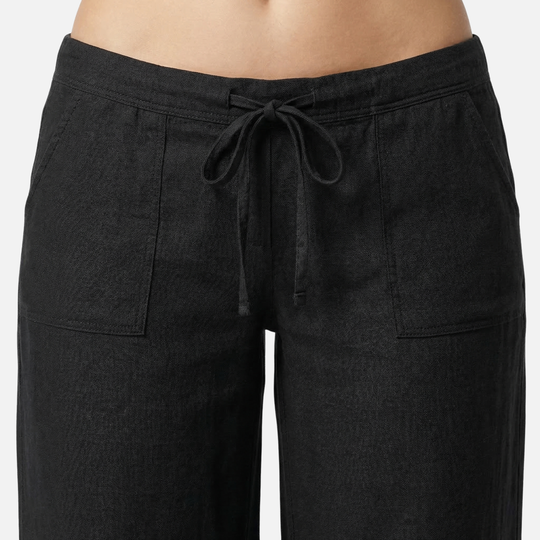 Breathable Summer Relaxed Linen Pants with Drawstring Waist for Women