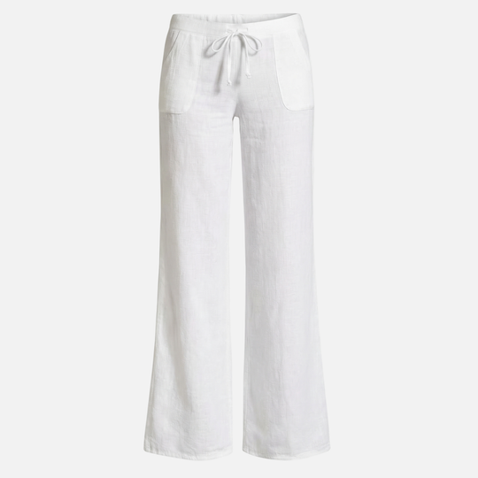 Breathable Summer Relaxed Linen Pants with Drawstring Waist for Women