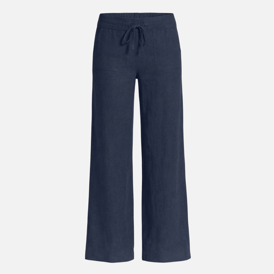 Breathable Summer Relaxed Linen Pants with Drawstring Waist for Women