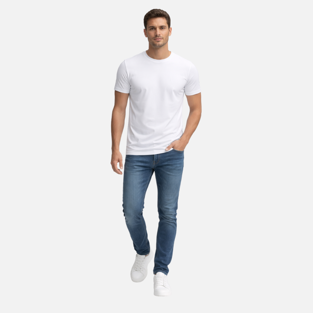 Men’s Crewneck Short Sleeve T-Shirt with Clean Finish