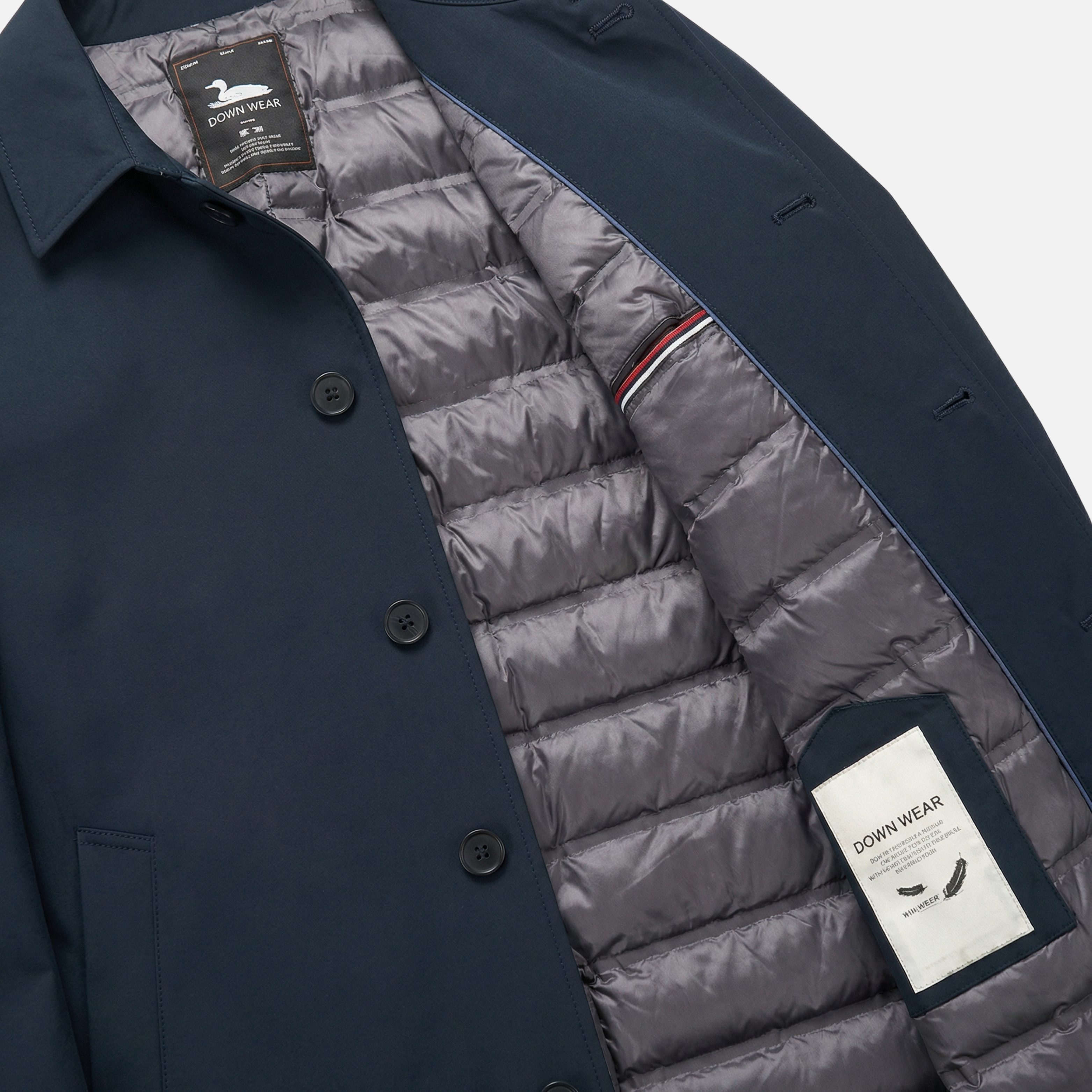 Men’s Insulated Trench Coat with Buttoned Cuffs