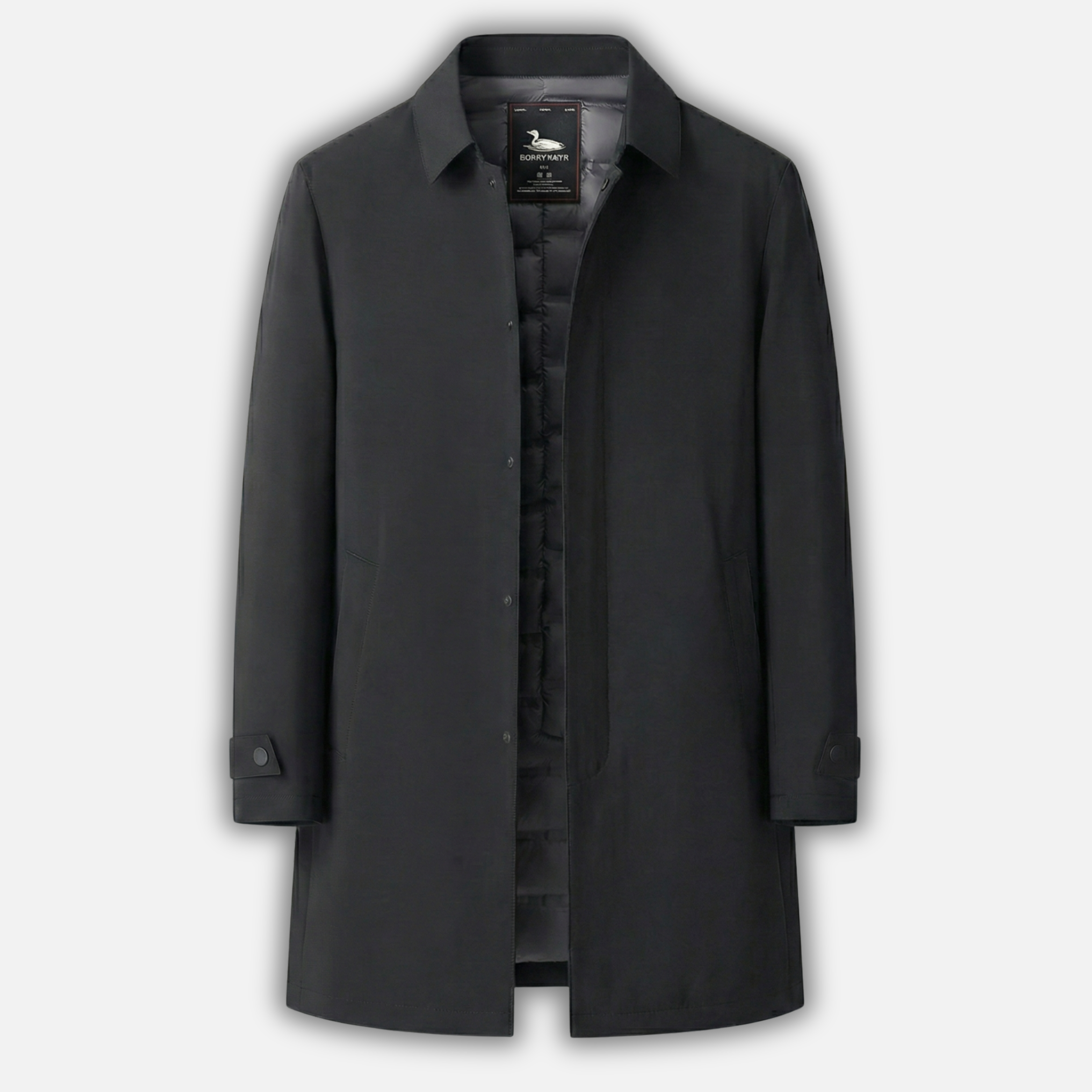 Men’s Insulated Trench Coat with Buttoned Cuffs