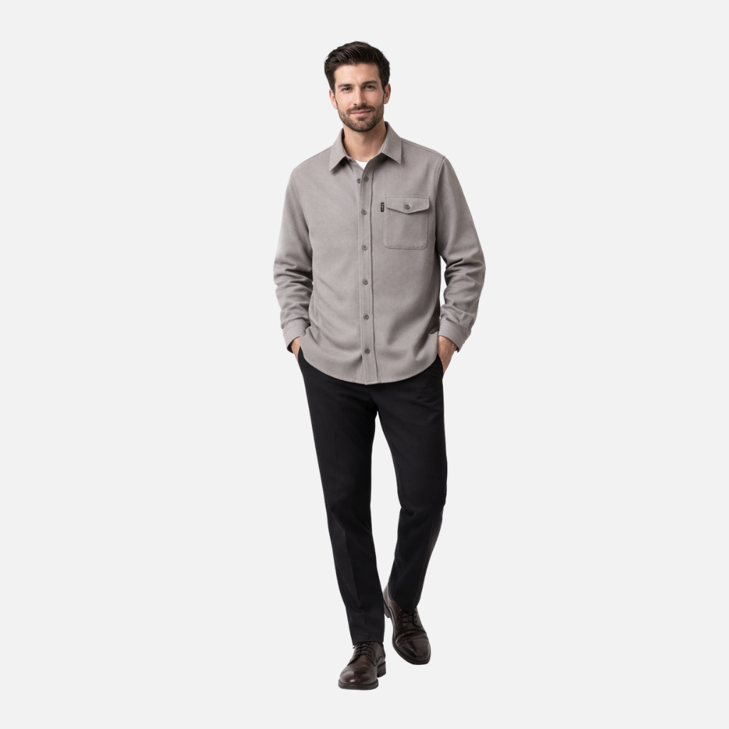 Men’s Casual Overshirt with Chest Pockets