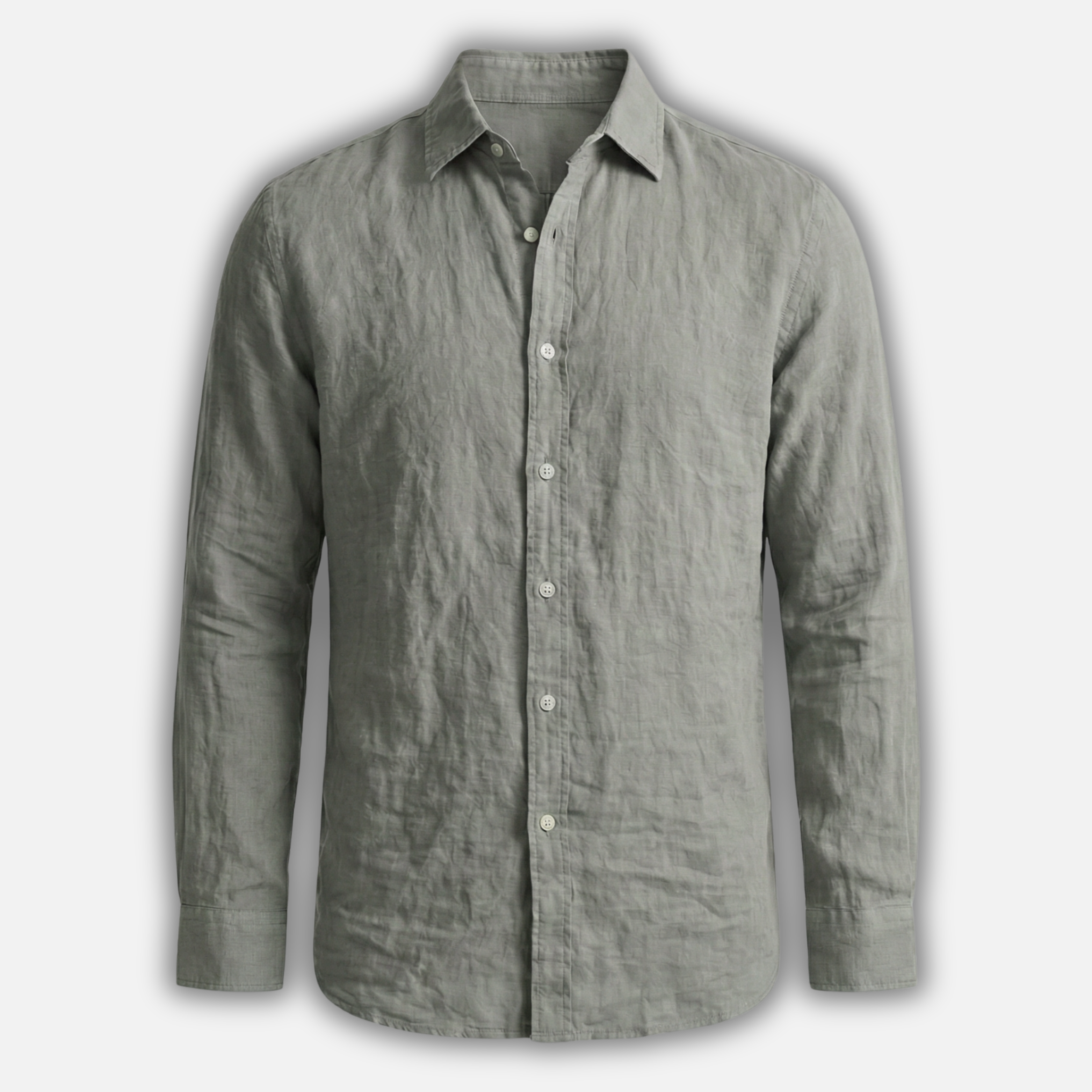 Men’s Relaxed Fit Linen Shirt with Long Sleeves