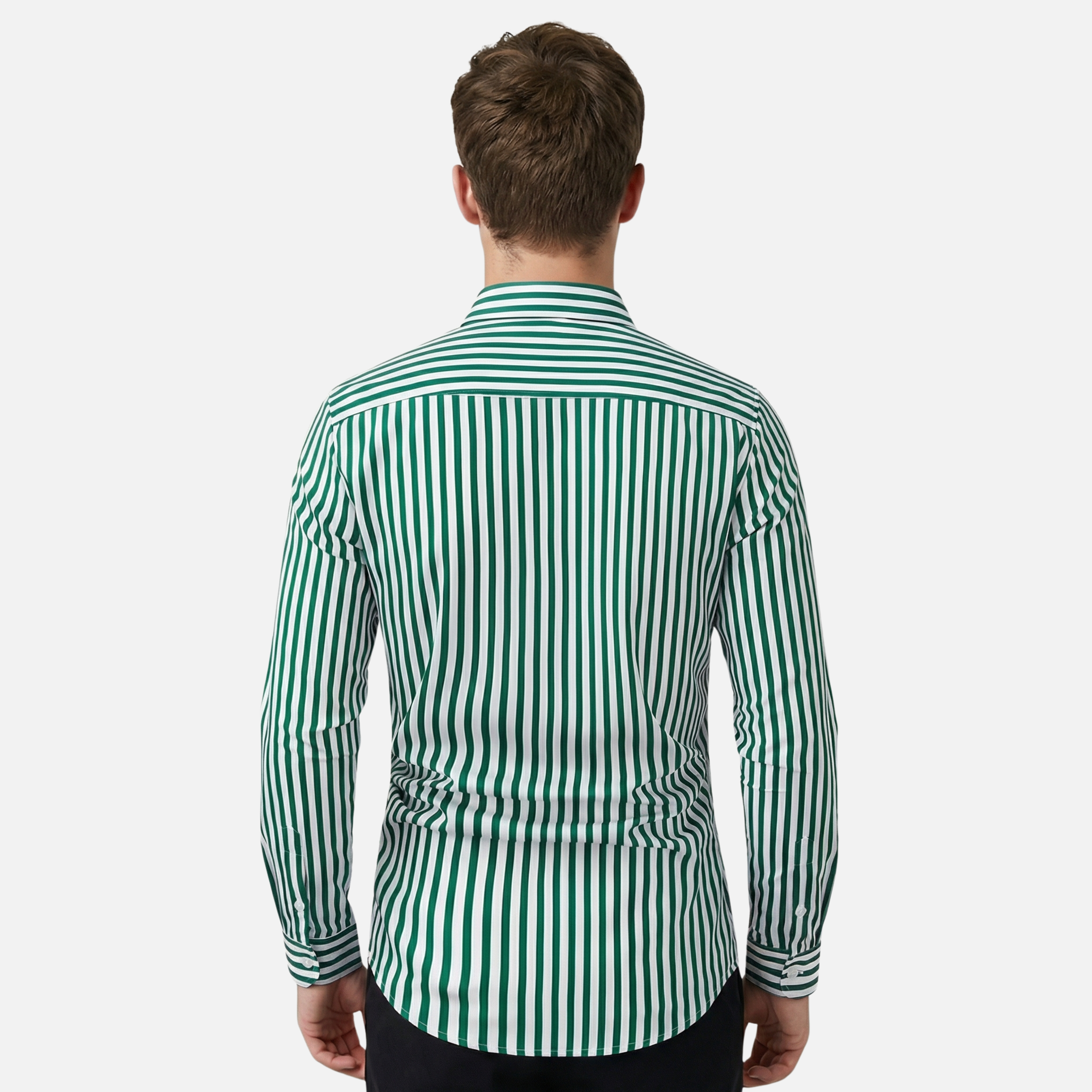 Striped Long-Sleeve Button-Up Shirt for Men