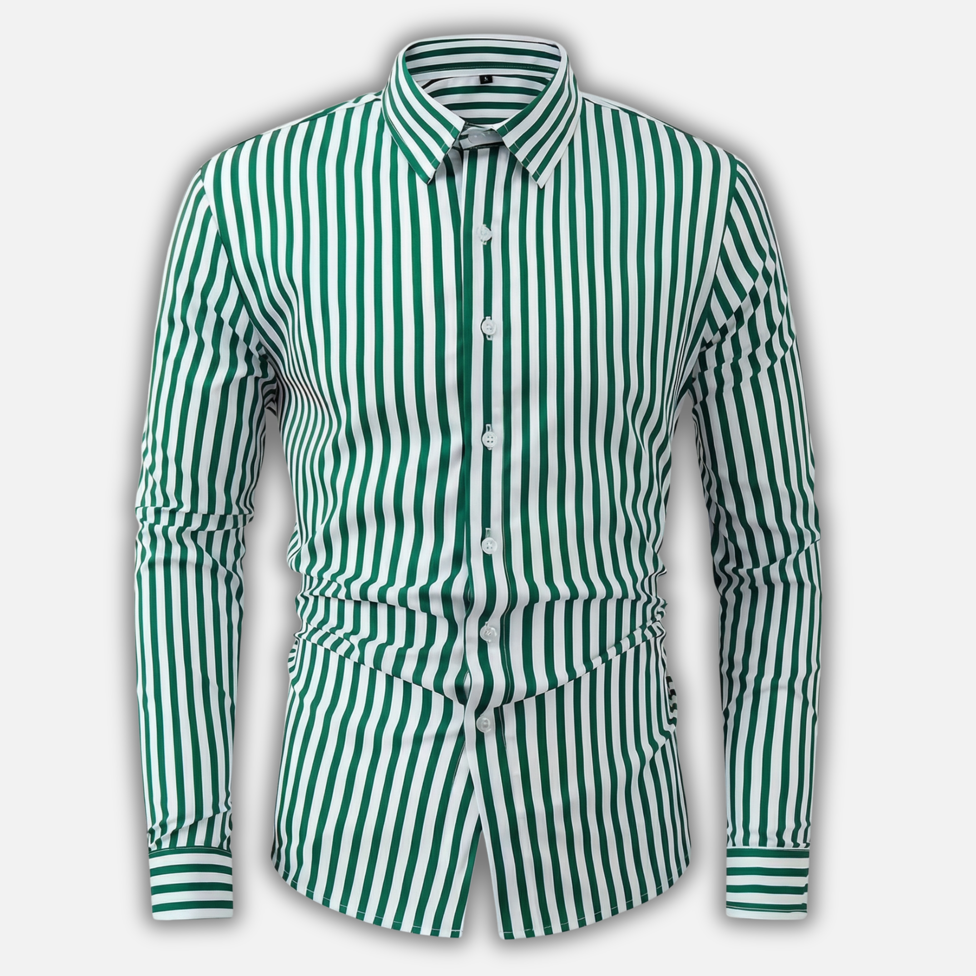 Striped Long-Sleeve Button-Up Shirt for Men