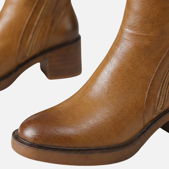 Women’s Block Heel Ankle Boots with Side Closure