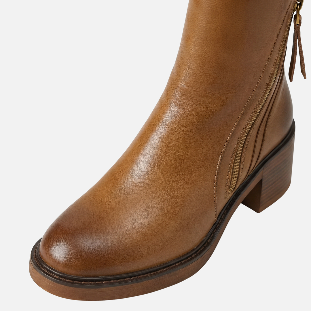 Women’s Block Heel Ankle Boots with Side Closure