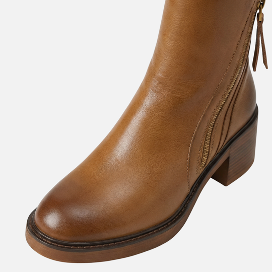 Women’s Block Heel Ankle Boots with Side Closure