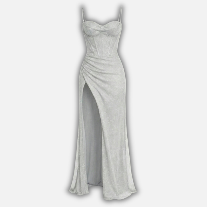 Women’s Corset Maxi Dress with Spaghetti Straps
