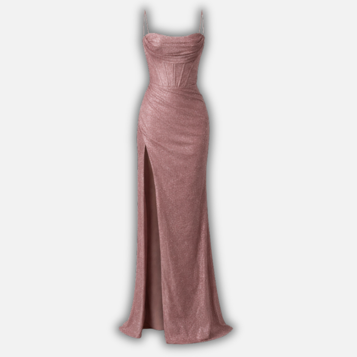 Women’s Corset Maxi Dress with Spaghetti Straps