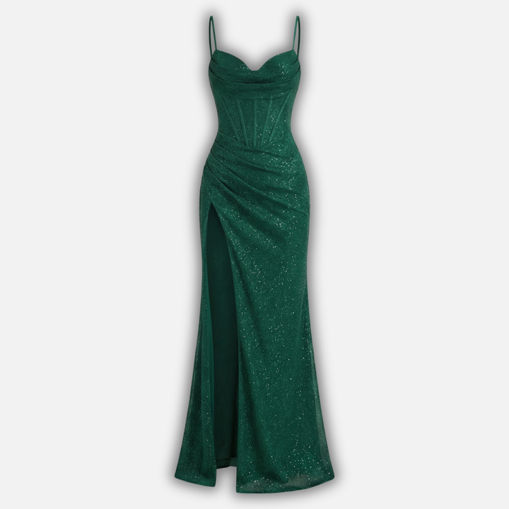 Women’s Corset Maxi Dress with Spaghetti Straps