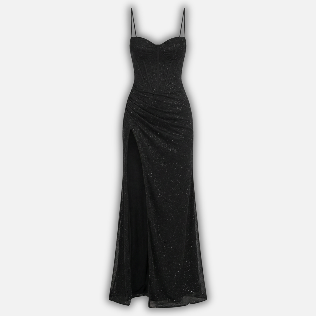 Women’s Corset Maxi Dress with Spaghetti Straps