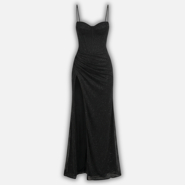 Women’s Corset Maxi Dress with Spaghetti Straps