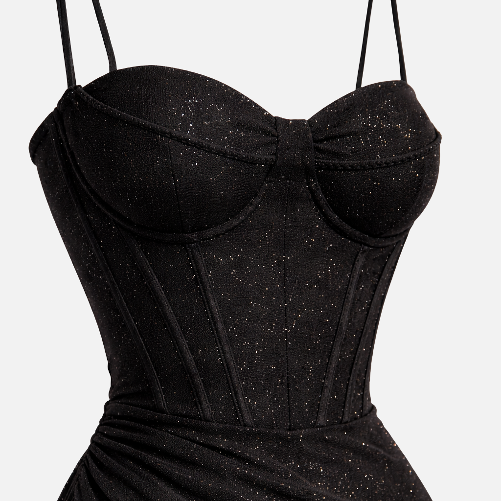 Women’s Corset Maxi Dress with Spaghetti Straps